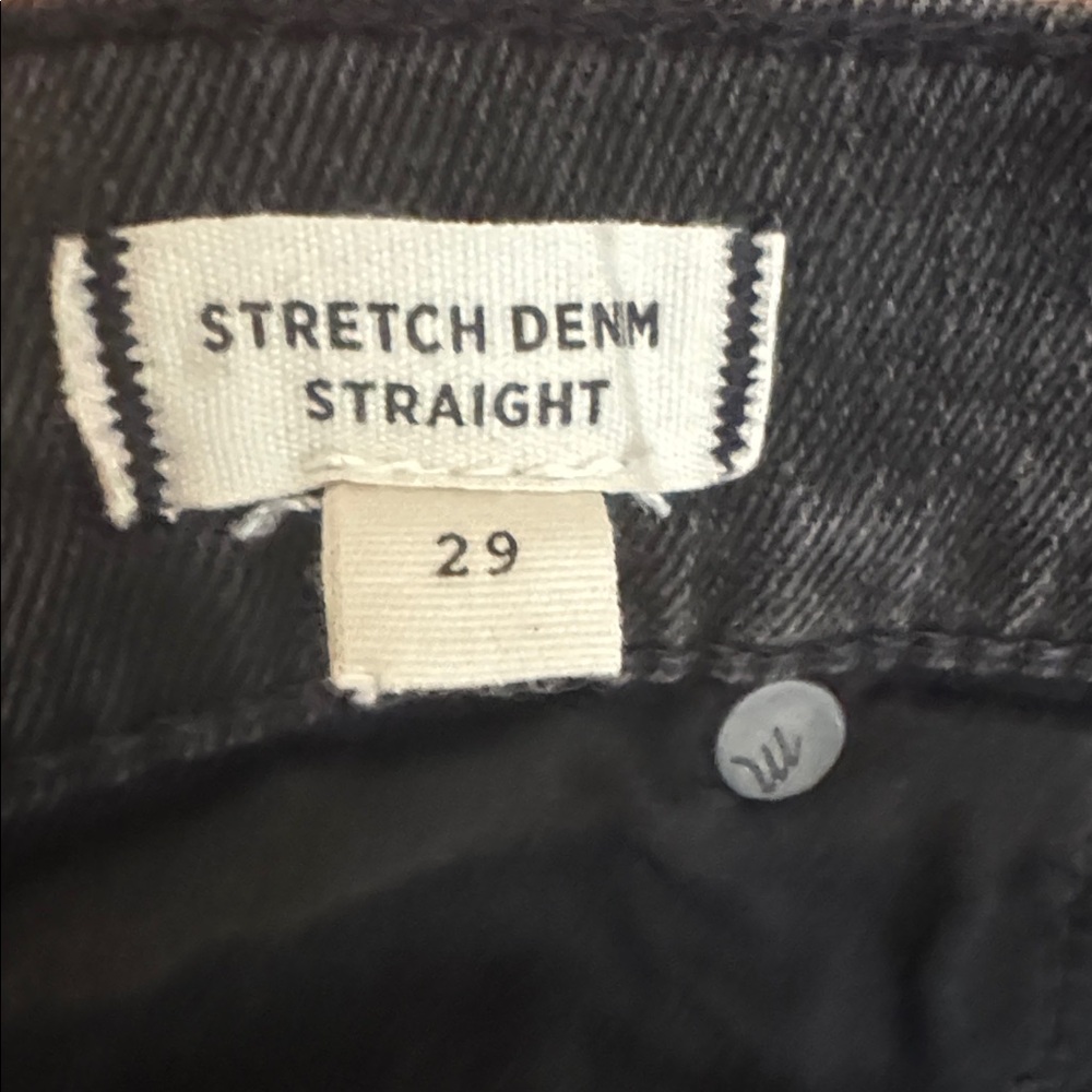 Madewell Black Denim Mini Skirt with Frayed Hem - Picture 4 of 5